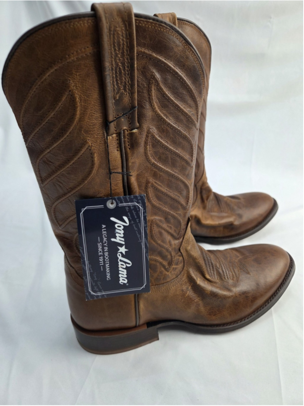 Tony Lama DR3038 Men’s 10.5 D Goatskin Leather Western Cowboy Boots Brown NWT